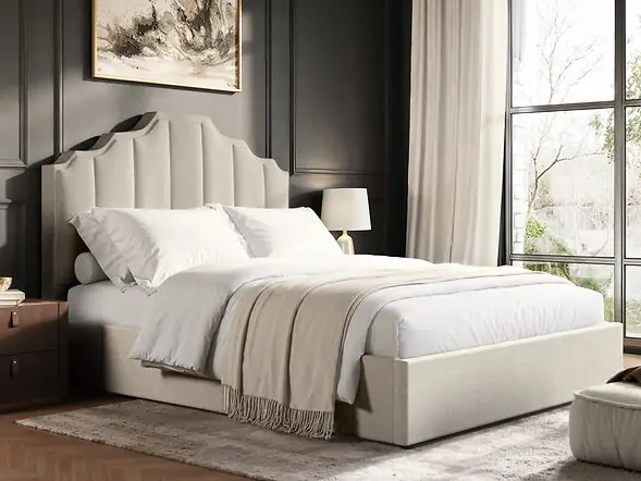 Flair Margot Ottoman Bed Beige Linen