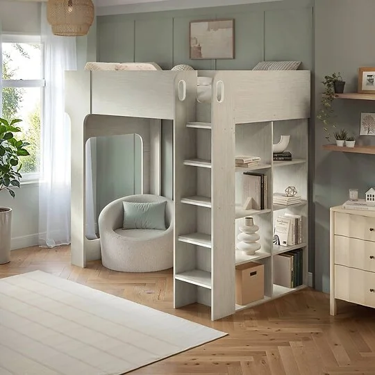 Flair Leo High Sleeper with Storage White Oak