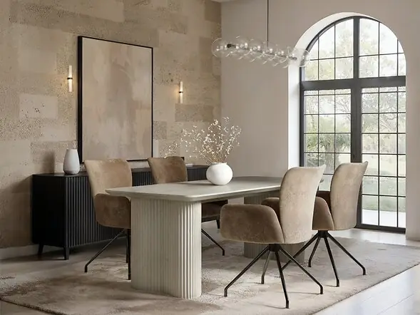 SOLACE+CO Zoya Dining Table with Kora Chairs Set
