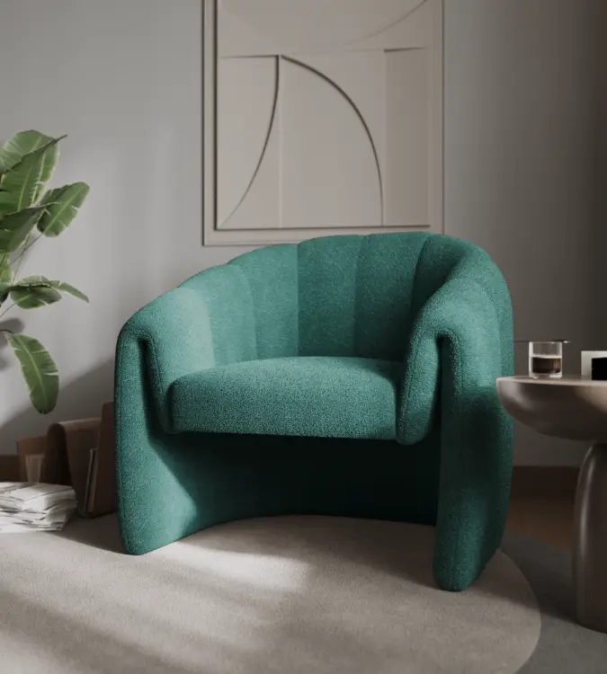 Flair Nolia Boucle Accent Chair Green
