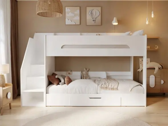 Flair Slick Staircase Bunk Bed White