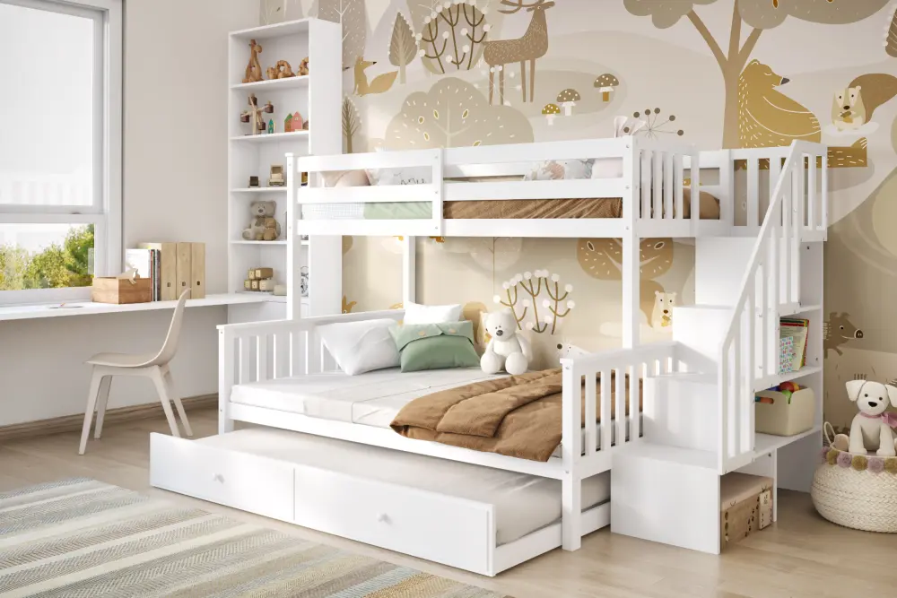 Flair Tag Triple Staircase Bunk With Trundle