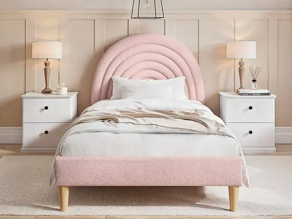 Flair Ava pink rainbow boucle single bed
