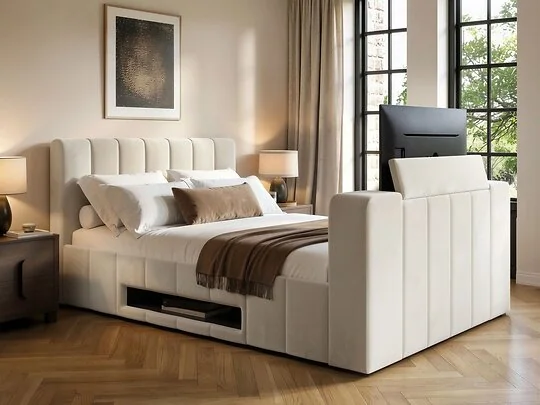 SOLACE+CO Langden TV Ottoman Bed with Side Lift Storage