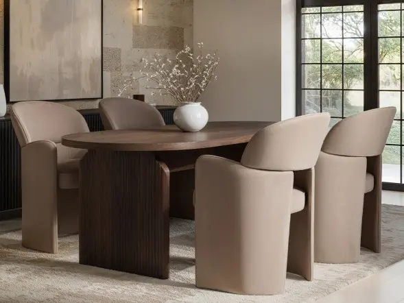 SOLACE+CO Varm & Estella Dining Table with Velvet Chairs