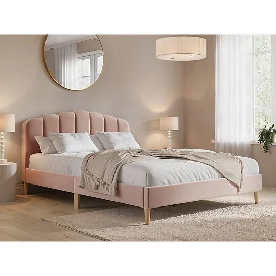 Flair Scallop Velvet Bed Frame