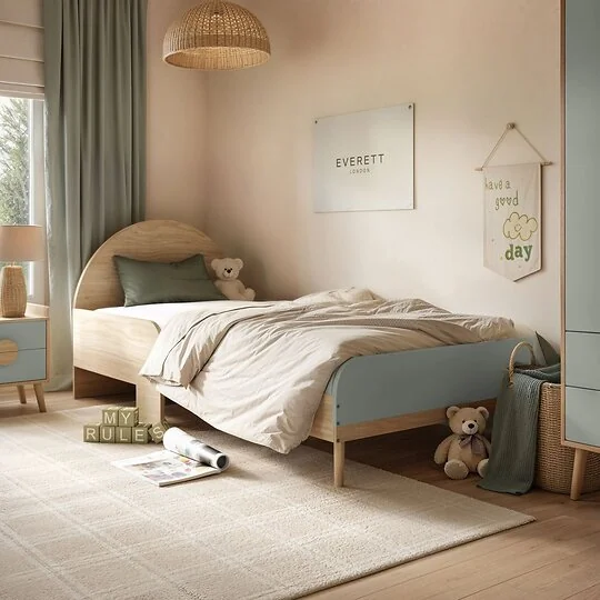 Flair Noah single curved headboard bed
