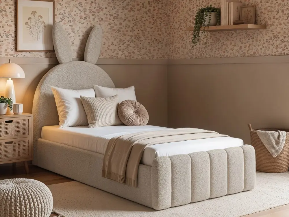  Flair Lapin single bed with bunny headboard and end drawer 

