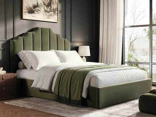 Flair Margot upholstered ottoman bed with fluted headboard