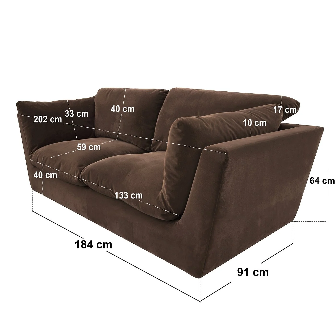 SOLACE+CO Orson 3 Seater Sofa Brown Velvet image 5