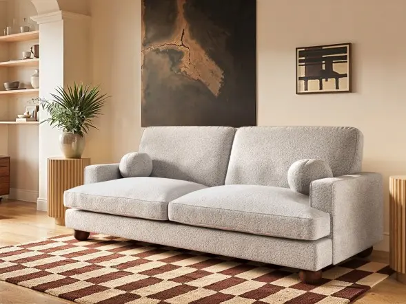 SOLACE+CO Addison 3 Seater Sofa Beige Boucle