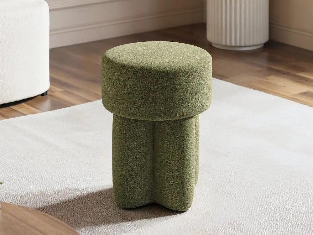 SOLACE+CO Astrid wave chenille pouffe footstool
