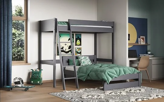 Noomi Tera High Sleeper With Small Double L Shaped Bed (FSC-Certified)