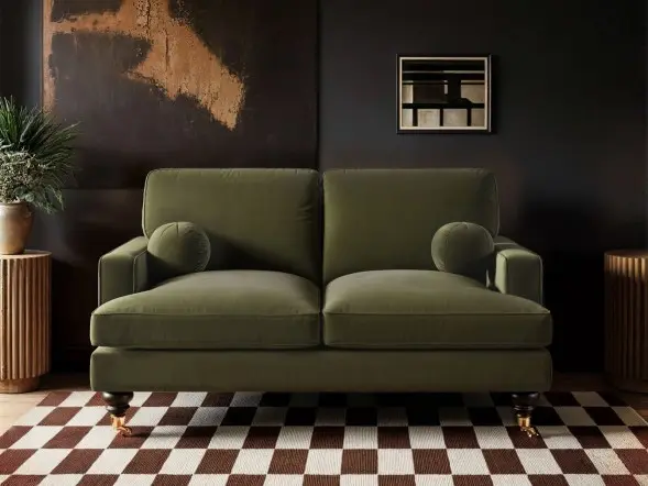 SOLACE+CO Addison 2 Seater Sofa with Caster Legs