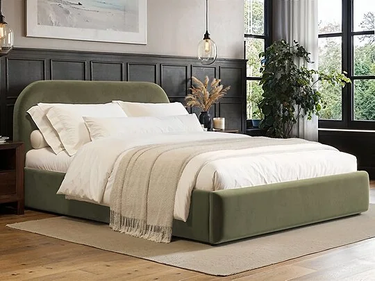Flair Alba ottoman bed in khaki velvet