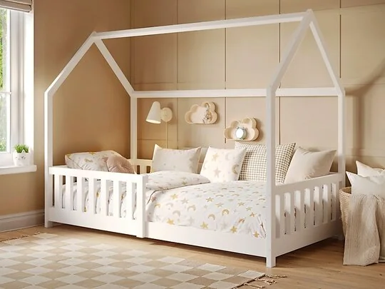 Flair Explorer Single Play House Floor Bed with Rails Wooden