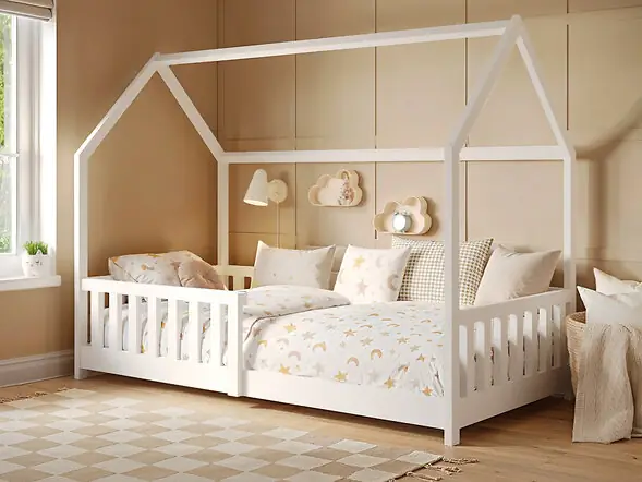 Flair Explorer Single Play House Floor Bed with Rails Wooden