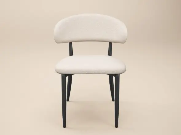 SOLACE+CO Deko and Cyra round table set with 4 beige chenille chairs 