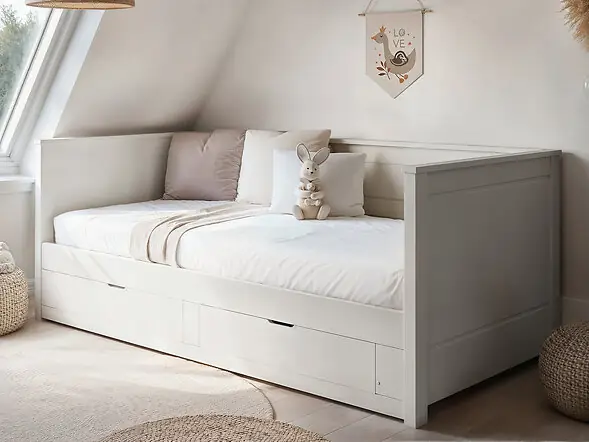 Noomi Iris Daybed with Trundle White (FSC-Certified)