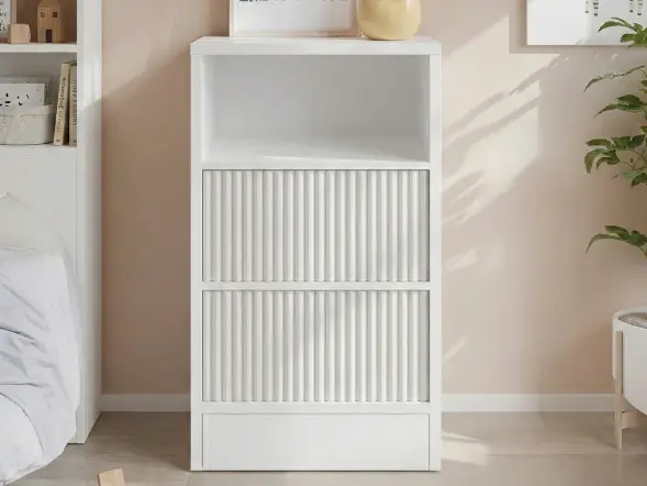 Flair Luca 3 tier storage unit with ribbed doors