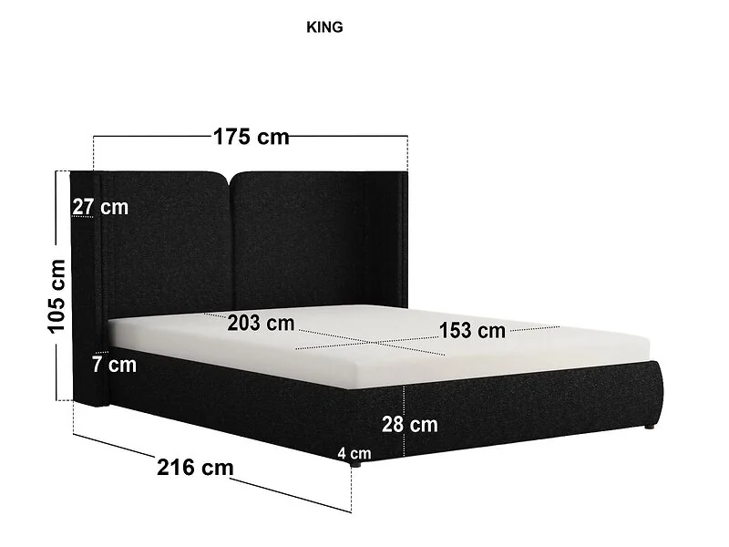 SOLACE+CO Lumen Ottoman Bed with LED Winged Headboard – view 12