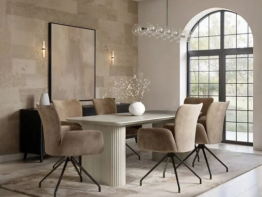 SOLACE+CO Zoya Dining Table with Kora Chairs Set
