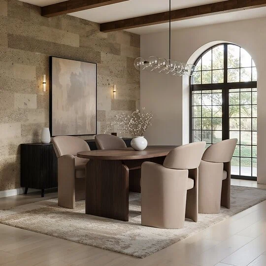 SOLACE+CO Varm & Estella Dining Table with Velvet Chairs