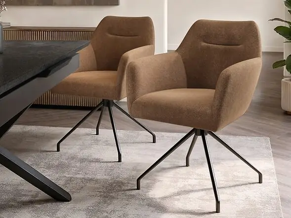 SOLACE+CO Lexi & Isla Dining Set - Extendable Table with 4 Swivel Chairs