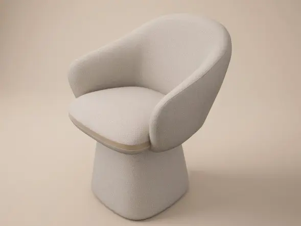 SOLACE+CO Sylvia Set of 2 Curved Back Dining Chairs Beige