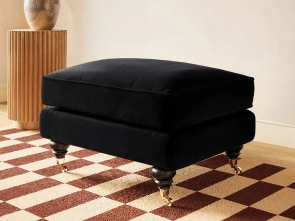 SOLACE+CO Addison Footstool with Caster Legs