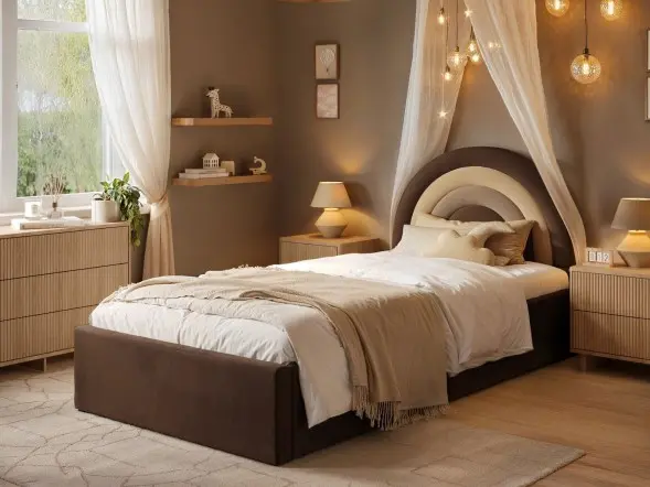 Flair Ava Single Fabric Ottoman Bed
