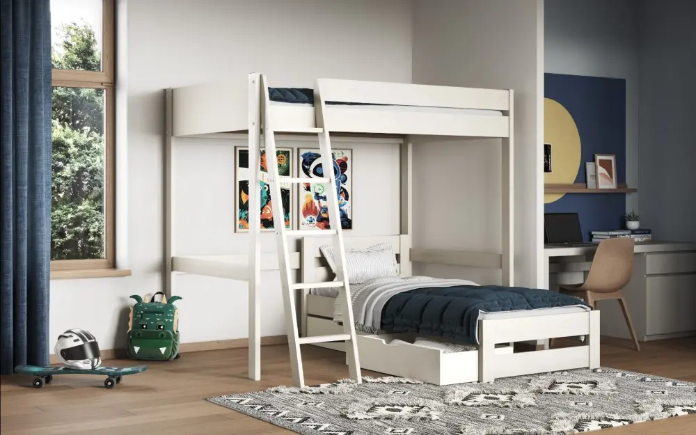 Noomi Tera Small Double High Sleeper With Single L Shaped Bed (FSC-Certified)
