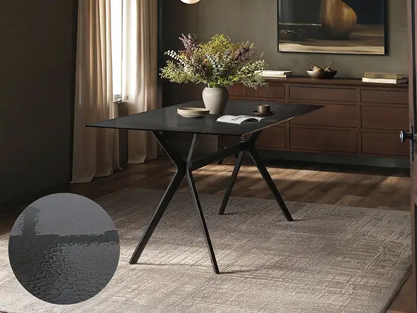 SOLACE+CO Emil Glass Dining Table with Aiko Chairs Set