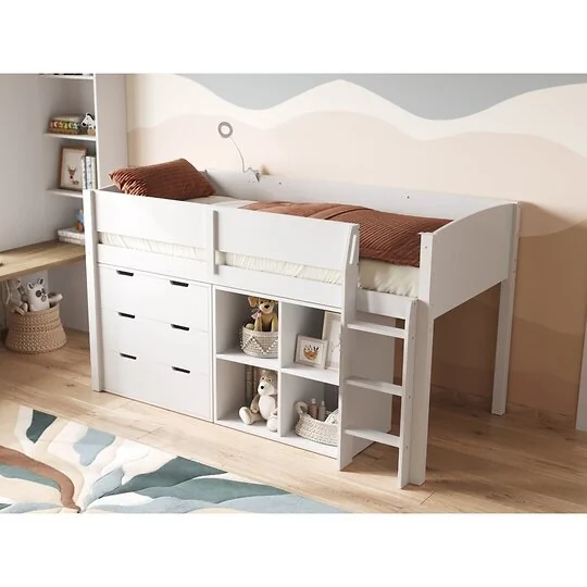Flair Loop mid sleeper bed full set in white