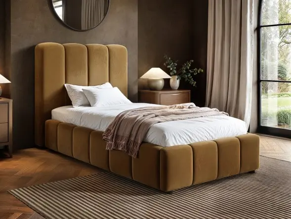 SOLACE+CO Emilie Single Ribbed Ottoman Bed