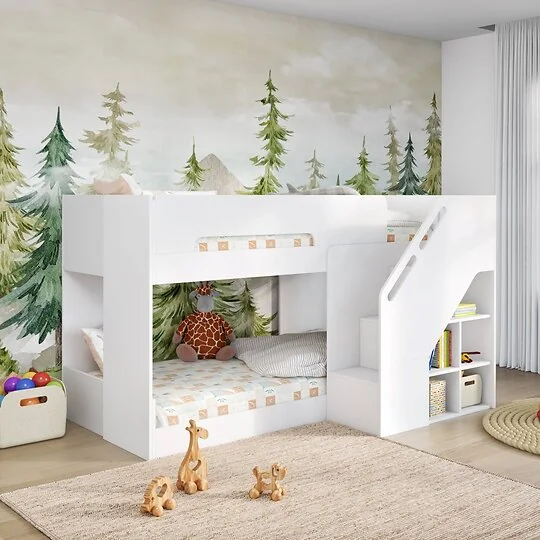 Flair Phobo staircase low bunk bed in white