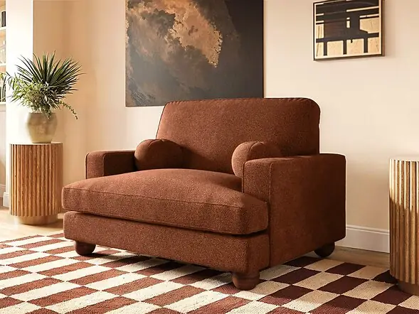 SOLACE+CO Addison Loveseat Burnt Orange Chenille