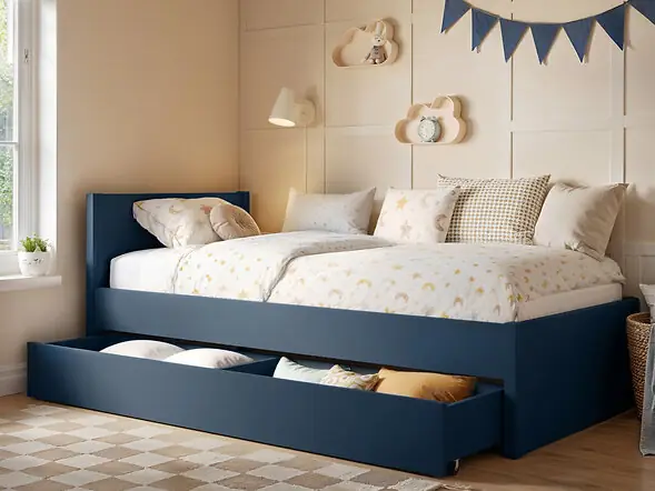 Flair Oli Single Wooden Bed with Drawers