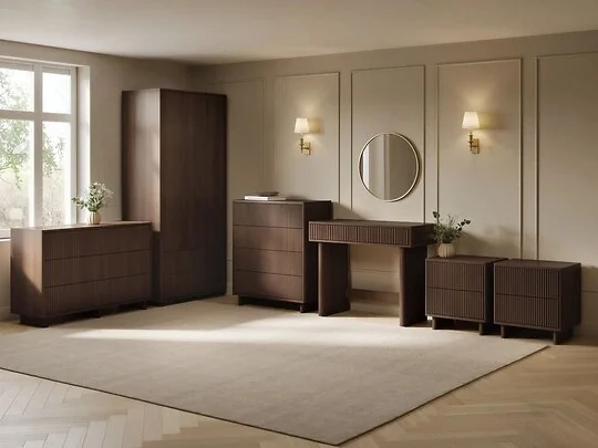 SOLACE+CO Velmor 6 Piece Ribbed Bedroom Furniture Set