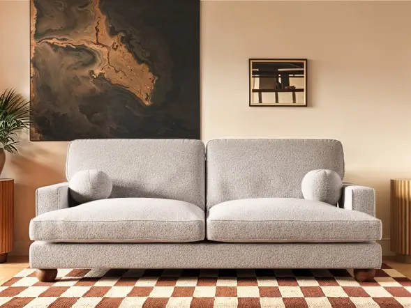 SOLACE+CO Addison 3 Seater Sofa Beige Boucle