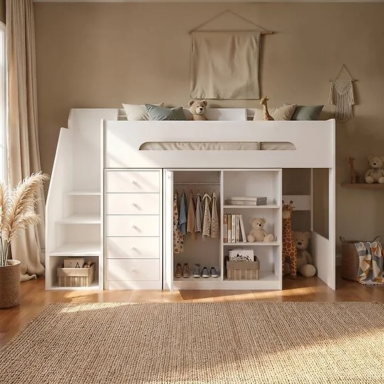 Flair Stepaside white high sleeper storage station