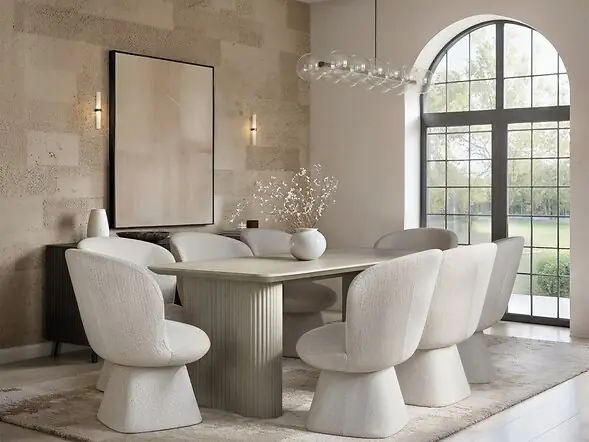 SOLACE+CO Zoya Dining Table with Aiko Chairs Set