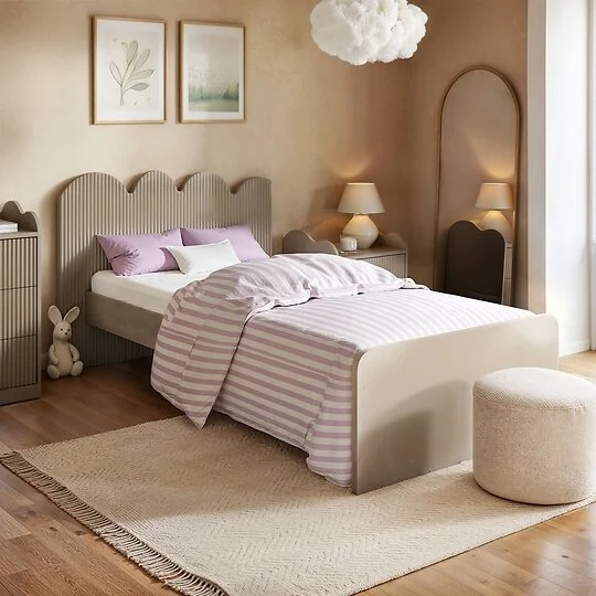 Flair Calista ribbed cloud headboard single bed