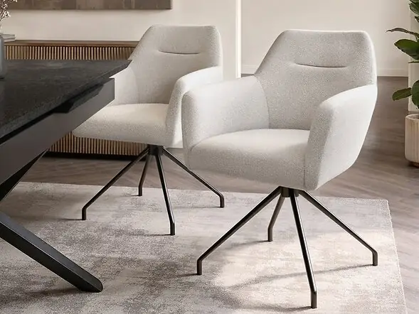 SOLACE+CO Lexi & Isla Dining Set - Extendable Table with 6 Swivel Chairs