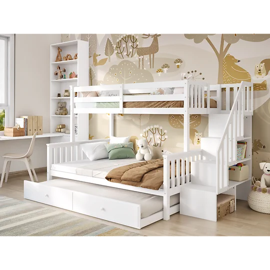 Flair Tag Triple Staircase Bunk With Trundle