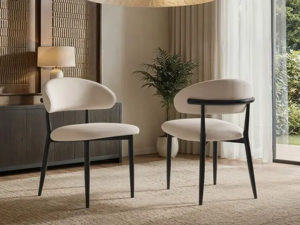 SOLACE+CO Varm & Cyra Dining Set with Table, Chenille Chairs & Bench