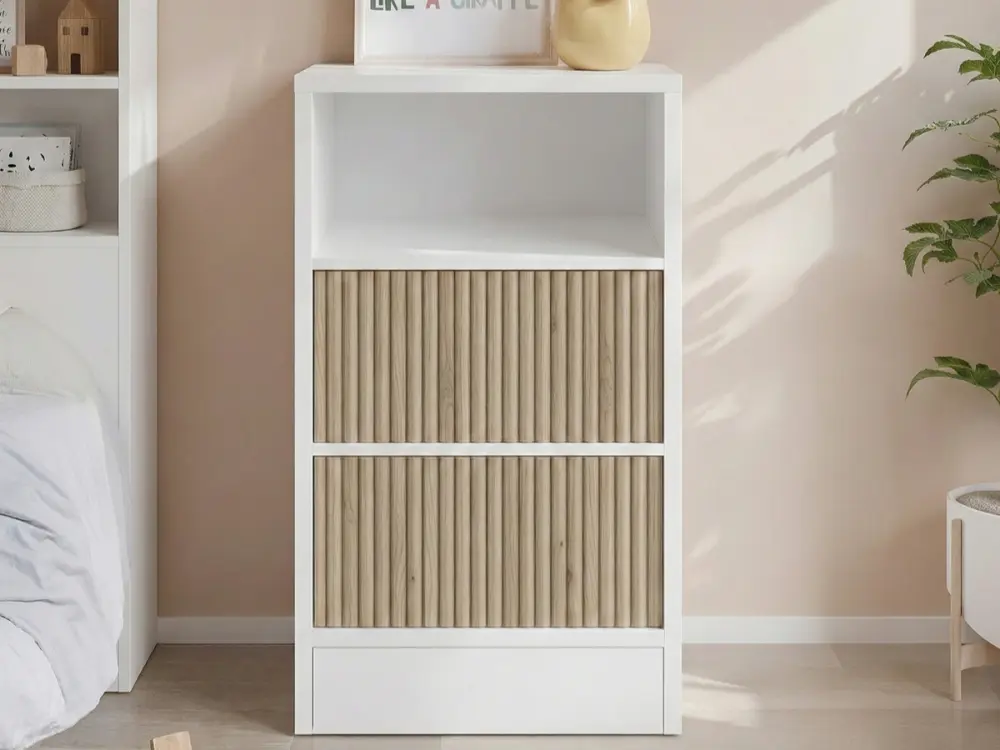 Flair Luca 3 tier storage unit with ribbed doors