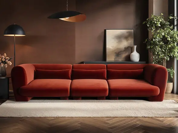 SOLACE+CO Maddox 4 Seater Velvet Sofa