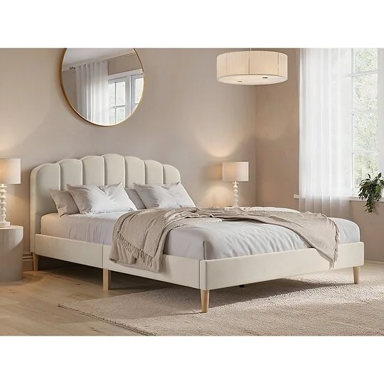 Flair Scallop Velvet Bed Frame