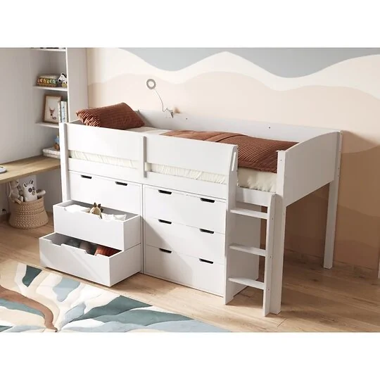 Flair Loop mid sleeper bed storage set in white